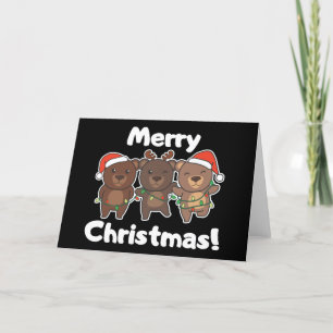 Bear Christmas Animals Bears Merry Christmas Holid Holiday Card