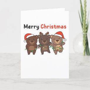 Bear Christmas Animals Bears Merry Christmas Holiday Card
