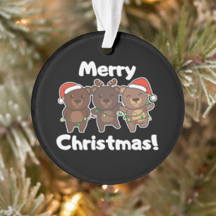 Bear Christmas Animals Bears Merry Christmas Ornament