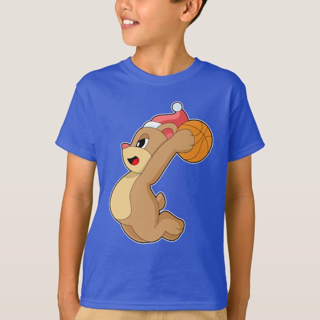 Bear Christmas Basketball T-Shirt (Front)