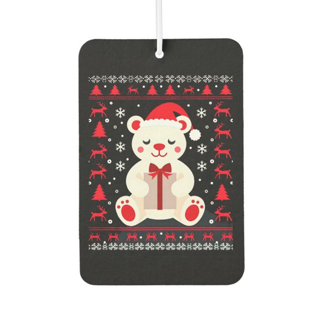 Bear Christmas Christmas (1) Car Air Freshener (Front)