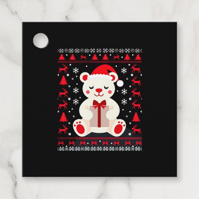 Bear Christmas Christmas (1) Favour Tags (Front)