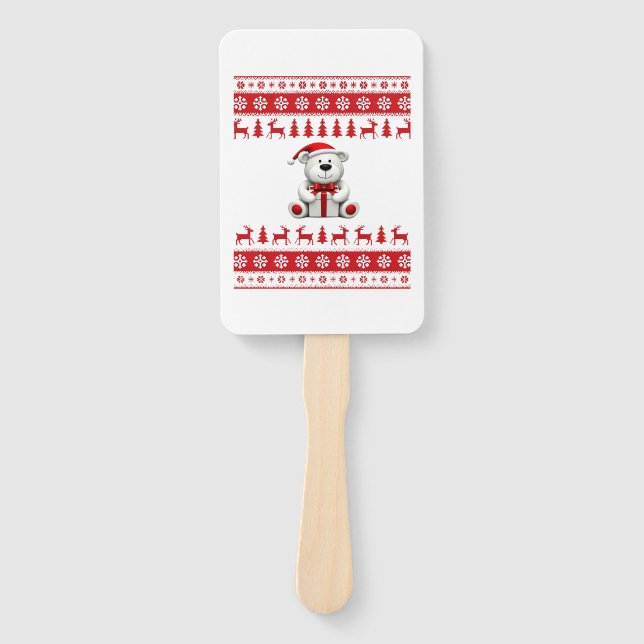 Bear Christmas Christmas (1) Hand Fan (Front)