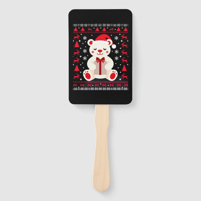 Bear Christmas Christmas (1) Hand Fan (Front)