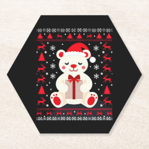 Bear Christmas Christmas (1) Paper Coaster