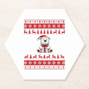 Bear Christmas Christmas (1) Paper Coaster