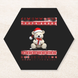 Bear Christmas Christmas (1) Paper Coaster
