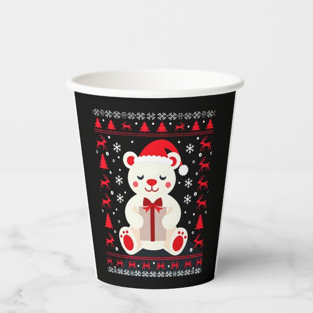 Bear Christmas Christmas (1) Paper Cups (Front)