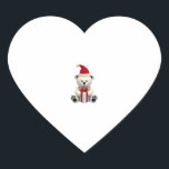 Bear Christmas Christmas (2) Heart Sticker<br><div class="desc">Bear Christmas Christmas (2)</div>