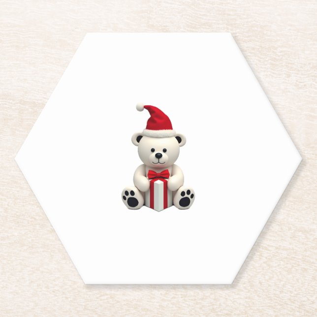 Bear Christmas Christmas (2) Paper Coaster (Front)