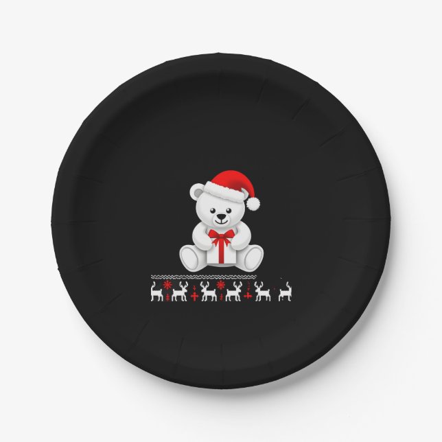Bear Christmas Christmas (2) Paper Plate (Front)