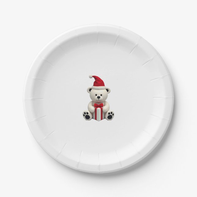 Bear Christmas Christmas (2) Paper Plate (Front)