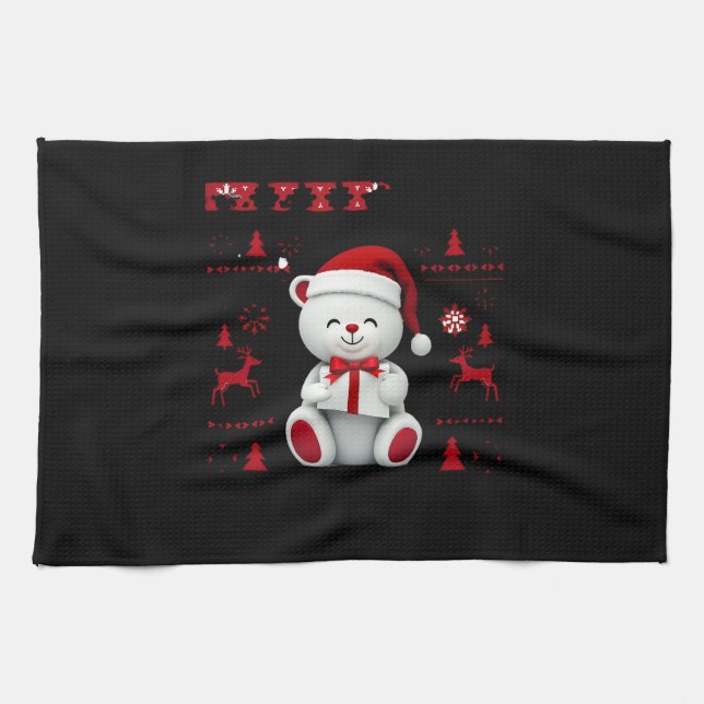 Bear Christmas Christmas (2) Tea Towel (Horizontal)