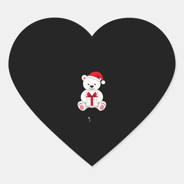 Bear Christmas Christmas (3) Heart Sticker (Front)