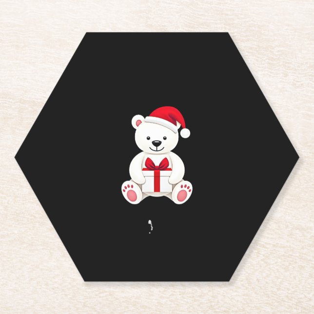 Bear Christmas Christmas (3) Paper Coaster (Front)