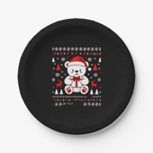 Bear Christmas Christmas (3) Paper Plate