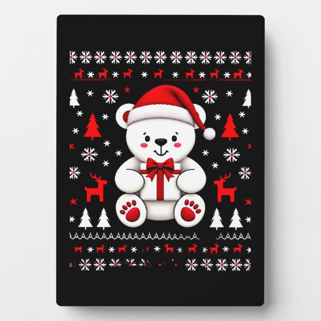 Bear Christmas Christmas (3) Plaque (Front)