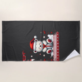 Bear Christmas Christmas (4) Beach Towel