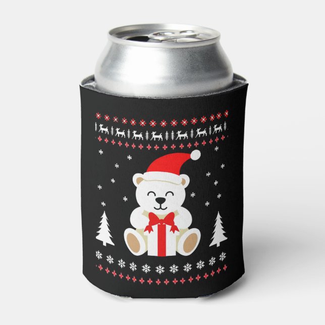Bear Christmas Christmas (4) Can Cooler (Can Front)