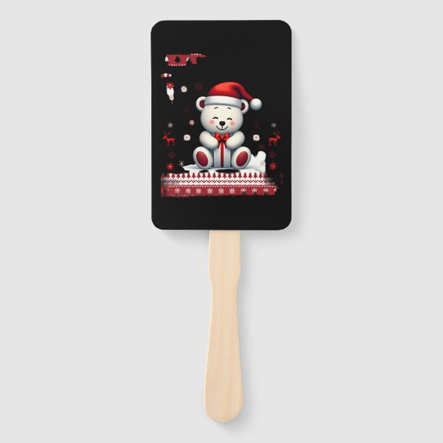 Bear Christmas Christmas (4) Hand Fan (Front)