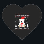 Bear Christmas Christmas (4) Heart Sticker<br><div class="desc">Bear Christmas Christmas (4)</div>