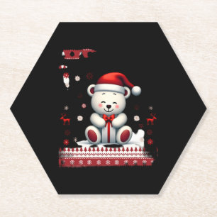 Bear Christmas Christmas (4) Paper Coaster
