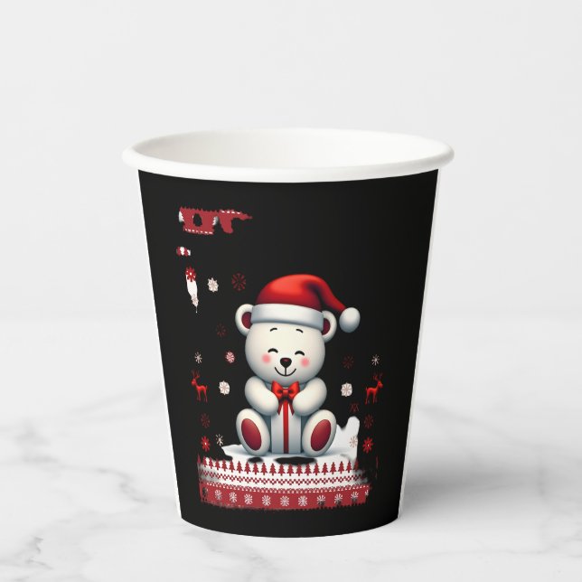 Bear Christmas Christmas (4) Paper Cups (Front)