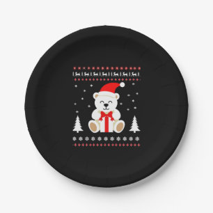 Bear Christmas Christmas (4) Paper Plate