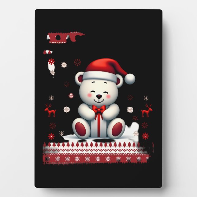 Bear Christmas Christmas (4) Plaque (Front)