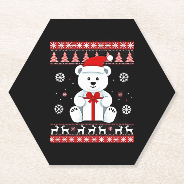 Bear Christmas Christmas (5) Paper Coaster (Front)
