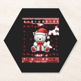 Bear Christmas Christmas (5) Paper Coaster