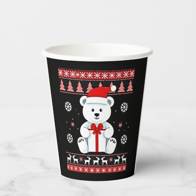 Bear Christmas Christmas (5) Paper Cups (Front)