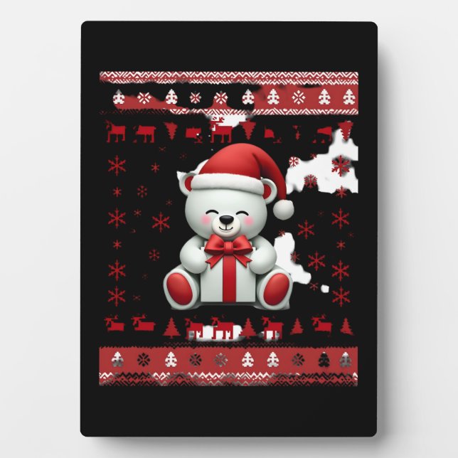 Bear Christmas Christmas (5) Plaque (Front)