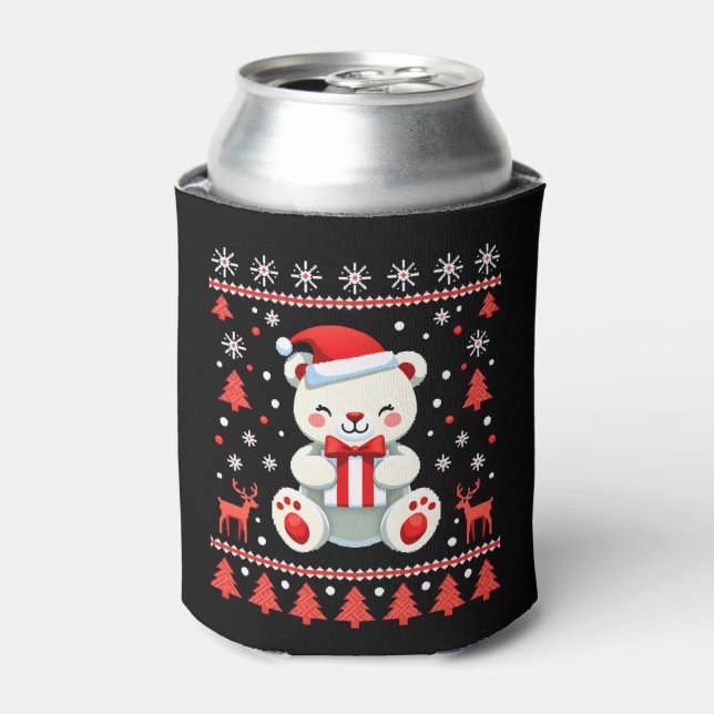 Bear Christmas Christmas (6) Can Cooler (Can Front)