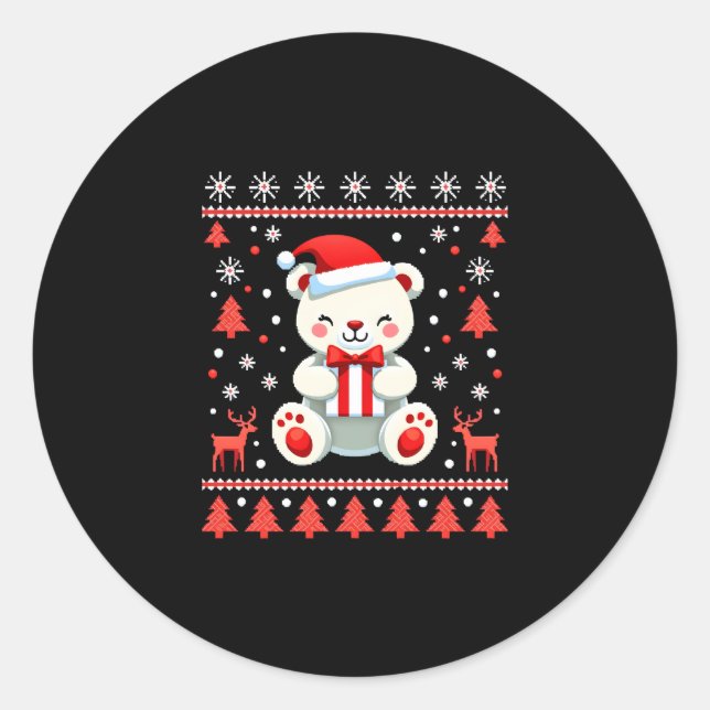 Bear Christmas Christmas (6) Classic Round Sticker (Front)