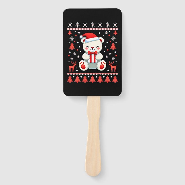 Bear Christmas Christmas (6) Hand Fan (Front)