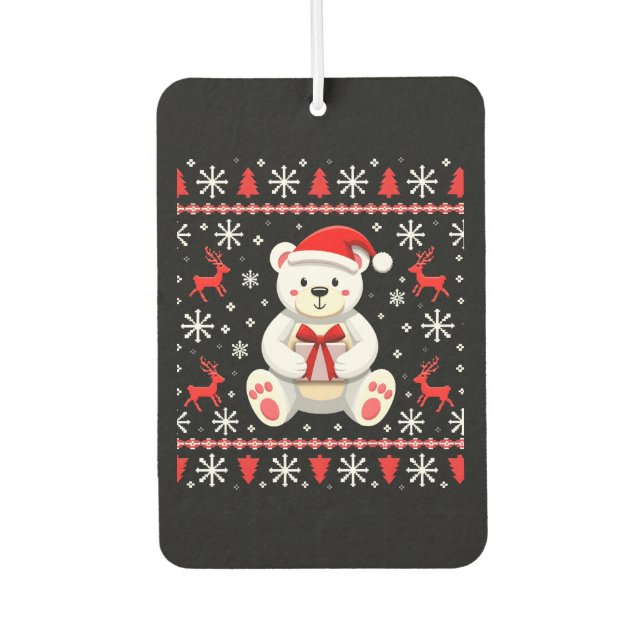 Bear Christmas Christmas Car Air Freshener (Front)