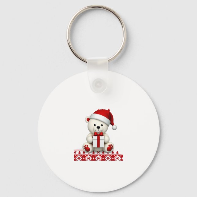 Bear Christmas Christmas Key Ring (Front)