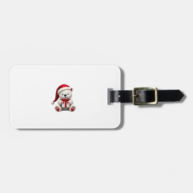 Bear Christmas Christmas Luggage Tag (Front Horizontal)