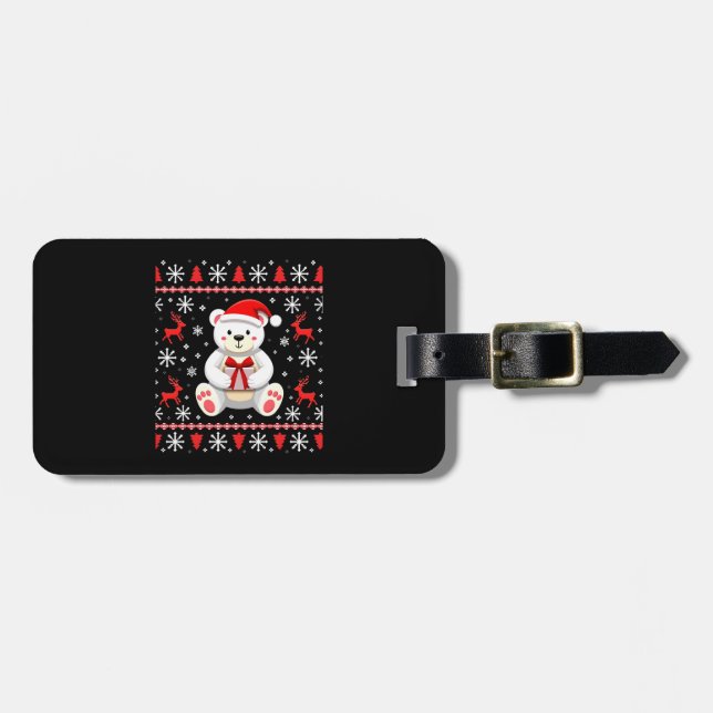 Bear Christmas Christmas Luggage Tag (Front Horizontal)