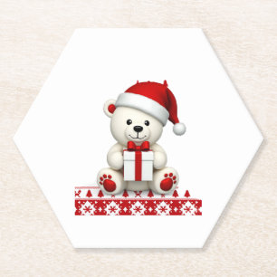 Bear Christmas Christmas Paper Coaster
