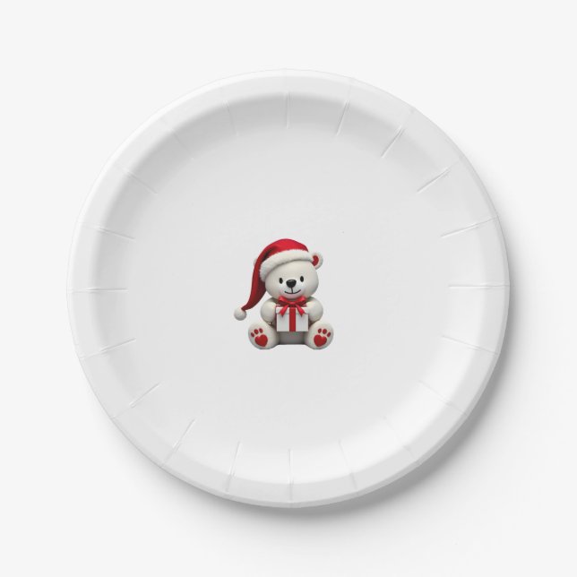 Bear Christmas Christmas Paper Plate (Front)