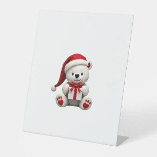 Bear Christmas Christmas Pedestal Sign