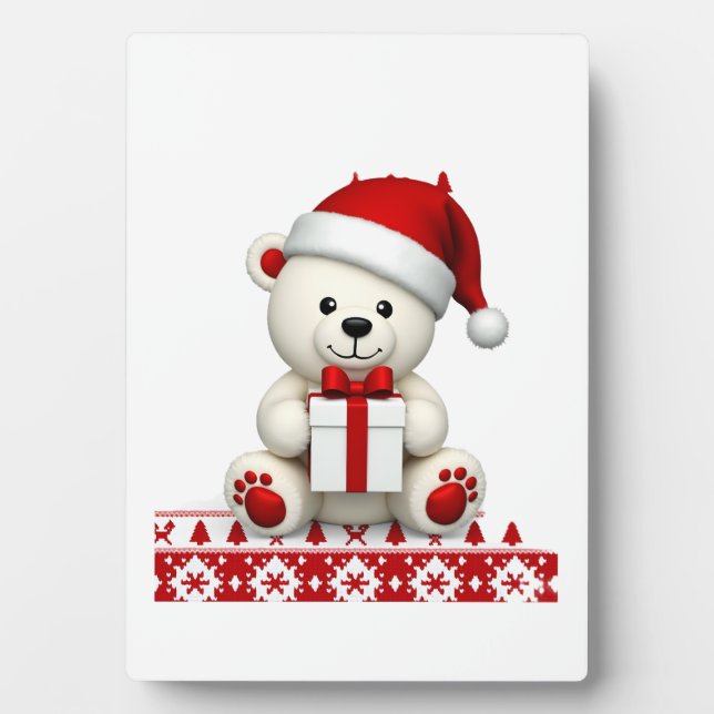 Bear Christmas Christmas Plaque (Front)