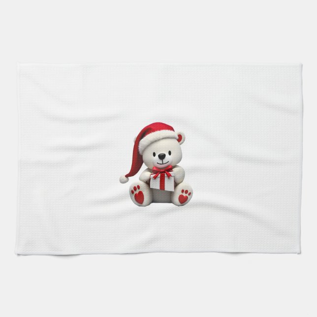 Bear Christmas Christmas Tea Towel (Horizontal)