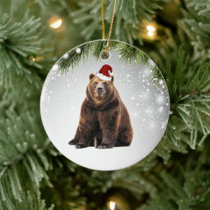 Bear Christmas Gift For Bear Lover Adult Kid  Ceramic Tree Decoration