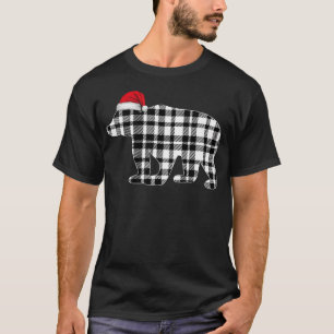 Bear Christmas Shirt Black And White Buffalo Plaid