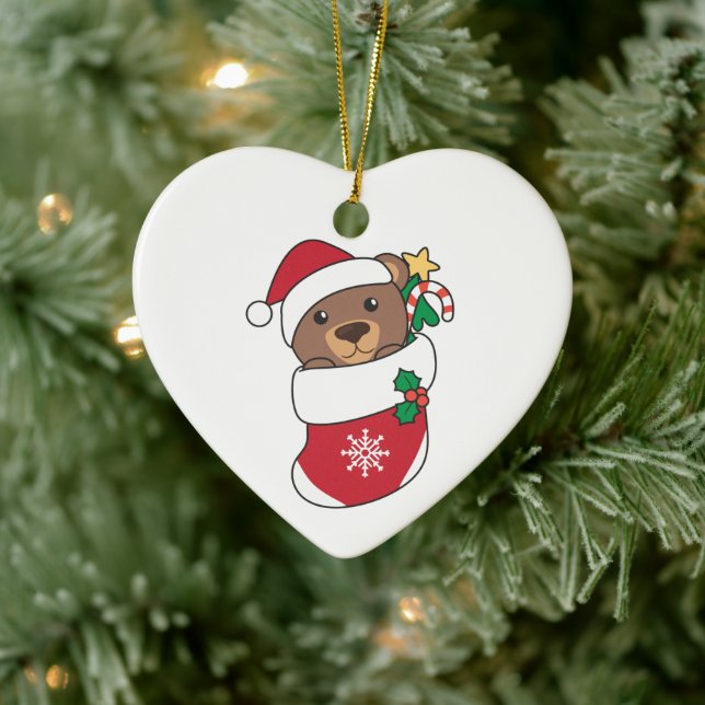 Bear Christmas Snow Winter Animals Bears Ceramic Tree Decoration (Tree)