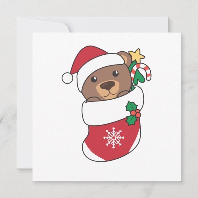 Bear Christmas Snow Winter Animals Bears Invitation (Front)