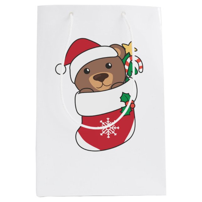 Bear Christmas Snow Winter Animals Bears Medium Gift Bag (Front)